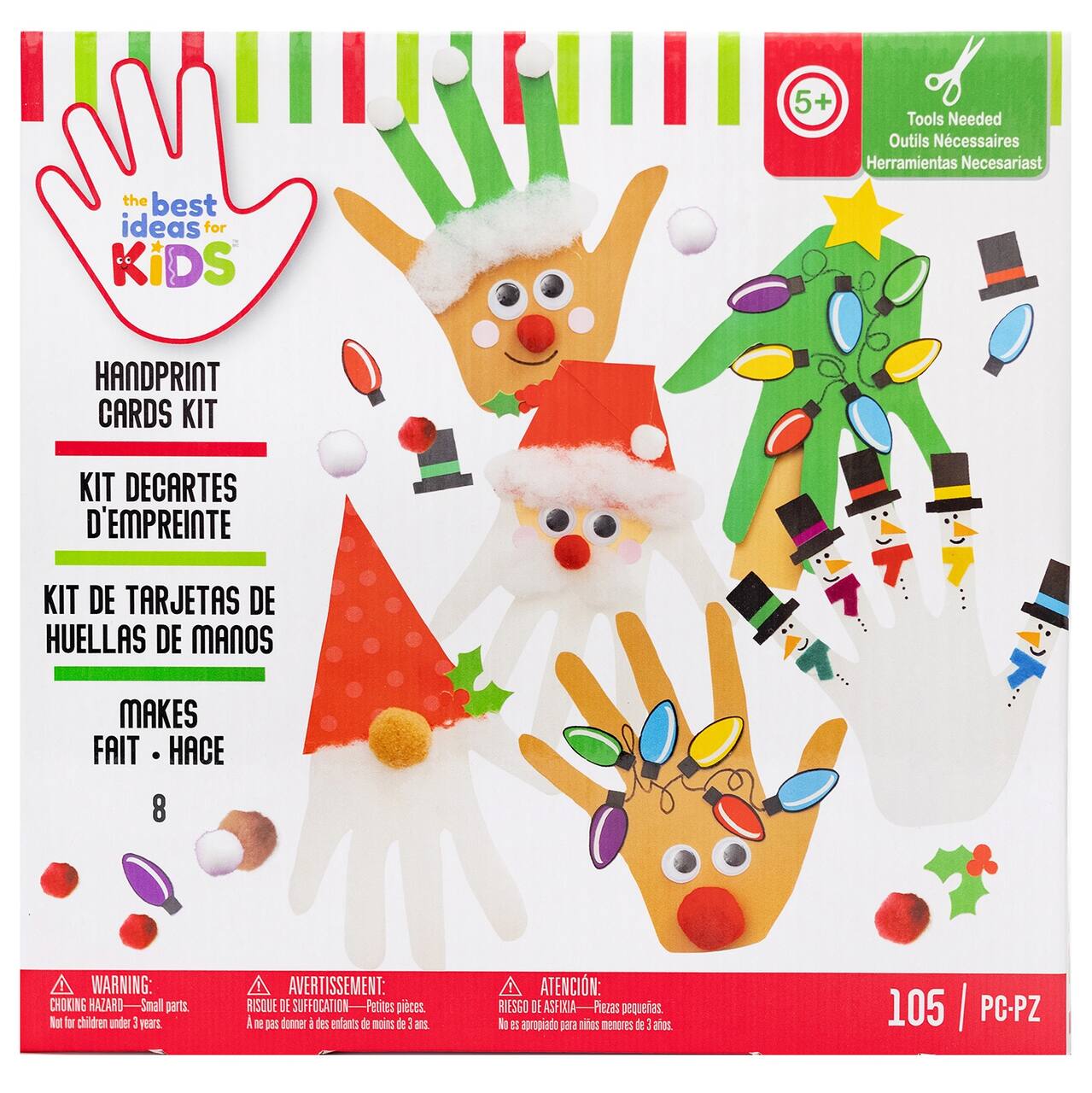 Colorbok Christmas PDQ Holiday Kids Hand Print Card Kit